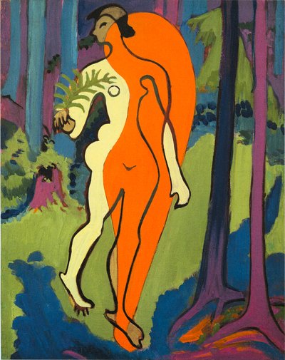 Nude in Orange and Yellow by Ernst Ludwig Kirchner